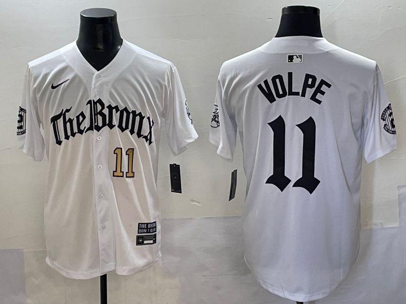 Men 2025 New York Yankees #11 Volpe White Five generations Joint Name Nike MLB Jersey style 2->new york yankees->MLB Jersey